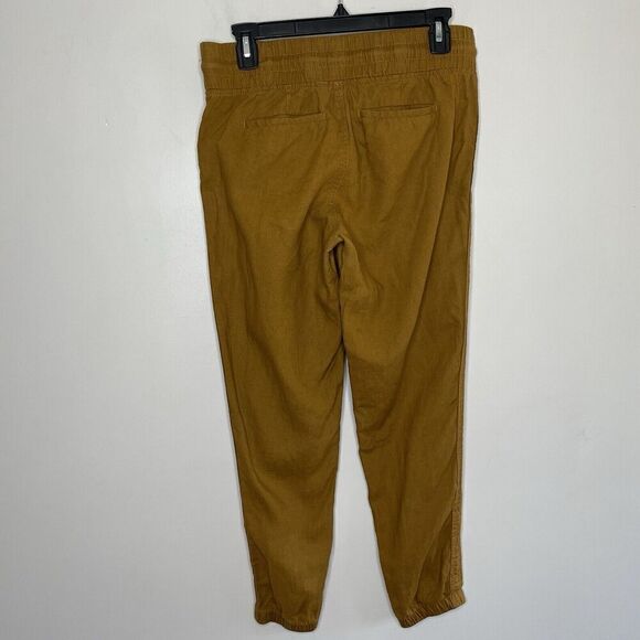 ATHLETA Cabo Jogger Women 2 Mustard Brown 100% Linen Drawstring Hiking - Picture 4 of 8